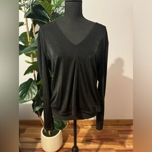 Parker Black Long Sleeve V-Neck Top Nina Parker